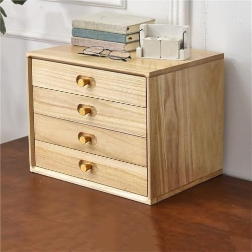 Boîte De Rangement De Bureau en Bois Massif Noyer Clair, Classeur à Plusieurs Niveaux pour Lorganisation du Bureau Et De La Maison, Format Moyen élégant Natural Large