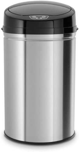 Echtwerk Abfalleimer, Mülleimer mit Sensor, elektrischer Müllbehälter, Infrarot Bewegungssensor, Korpus aus Edelstahl, Fassungsvermögen 30 Liter, brushed, INOX Black
