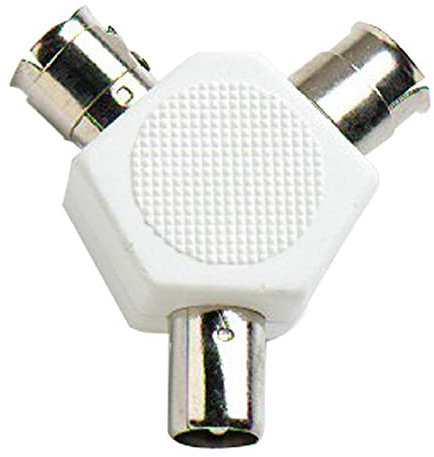 Merriway BH02205 Co-Axial TV Aerial Y Splitter , White