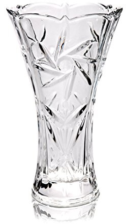 Crystal Clear Flower Vase for Decor - 30cm Tall Transparent Glass Vase, Hot Wheels Design & Eternal Love Vases for Home, Garden Church, Shop, Decorations, Dining Table, Living Room, Party Event