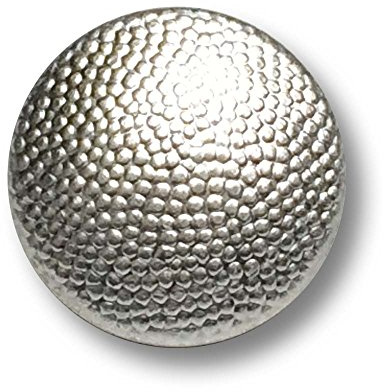 8er Set leicht gewölbte silberfarbene Knöpfe aus Metallblech mit gekörnter Oberfläche und längerer Öse (ca. 7mm lang) / silberfarben/Metallknöpfe/Ø ca. 17mm