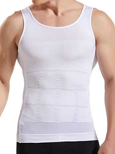 HANERDUN Débardeur Gynécomastie Compression Cacher Seins Homme Shapewear Moobs Aplatir Entier Abdomen Affine la Taille et Masque Les Courbes