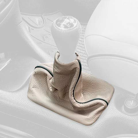 RedlineGoods Schaltsack Manschette kompatibel mit Peugeot 206 1998-10. Maßgeschneidert - Nicht universell. Echtes Top Qualitat Italienisches Alcantara. Schwarz mit Blauem Faden