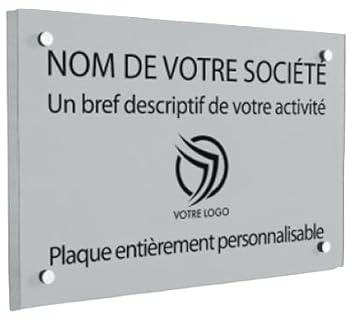 Individuelle PVC Praxisschild/Firmenschild – Gravierte Tafel für Arzt, Pflegekraft, Anwalt oder Unternehmen – Personalisierbar in Größe, Farbe, Text und Logo (Mattgrau)