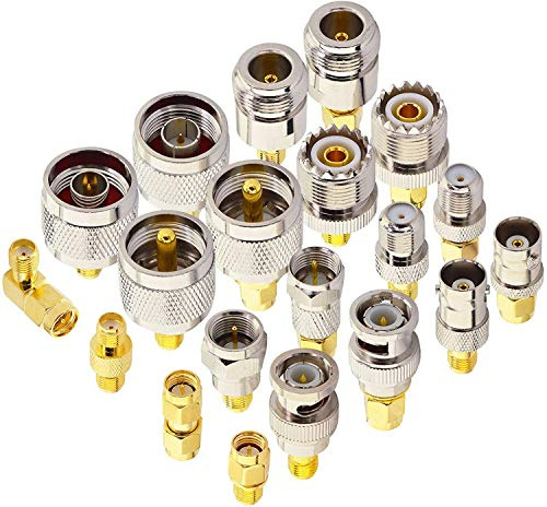 YILIANDUO 20 Typ Set RF Koax Adapter Kit SMA auf SMA/BNC/N-Typ/F-Typ/UHF | Universal SMA Adapter für Wireless LAN Geräte Koaxialkabel Wi-Fi Radios Externe Antenne mit Versiegelnde Verpackung