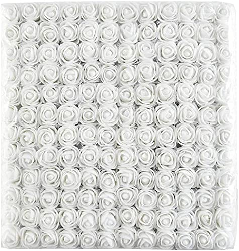 huaao 144 stücke Pe Künstlich Blume Rose Mini Schaum 2 cm Künstliche Blumen Bukett Für Hochzeit Dekoration Handwerk Künstliche Blumen Kreative, Weiß