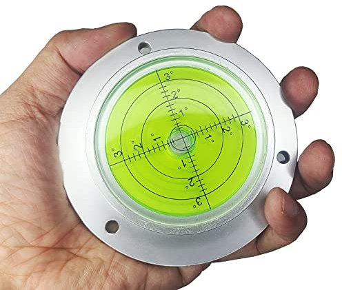 Tower Crane Machine Tool Travel Trailer Camper Rv Leveling Large Scope Bubble Level Round Blocks Gauge Stick On (Diameter 100mm 3.9inch)