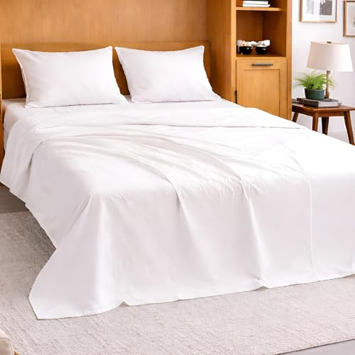 Cottington Lane White Sheets for Murphy Bed Mattress, 4 Piece Premium 1800 Ultra Soft Brushed Microfiber Twin XL Size Wall Bed Sheet Set, 6-10 Inch Deep Pocket with All-Around Elastic