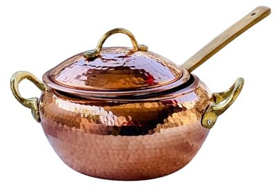 Batterie de cuisine en cuivre forgé, batterie de cuisine traditionnelle en cuivre, vaisselle, batterie de cuisine en cuivre/batterie de cuisine 3 pièces (lot de 3)