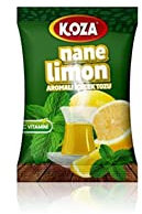 KOZA Menthe et Citron Boisson Instantanée en Poudre en Sachet 300gr | Poudre pour boisson chaude ou froide | Thé turc | Poudre de thé glacé | thé glacé | Thé aux miettes | thé aux fruits