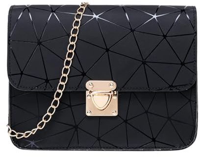 ANPTER Bolso Pequeño de Hombro Nuevo Modelo Bandolera Cadena Cruzado para Niña, Mujer, Crossbody Bag de Cuero PU Mano para Teléfono Móvil (Negro)