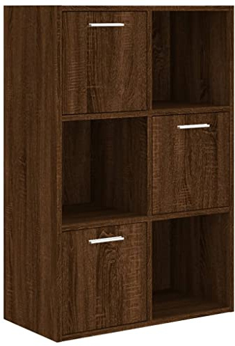 vidaXL Lagerschrank, Lagerregal mit viel Stauraum, Büroschrank für Schlafzimmer Wohnzimmer Büro, Büroregal Aktenschrank Schrank Regal, Braun Eichen-Optik