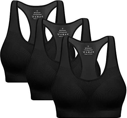 Racerback Sports Bras for Women with Pads - High Impact Athletic Tank Tops for Yoga and Workout Brassieres Bra