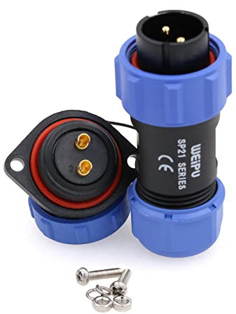 Eonvic Weipu SP21 2-12 Pin Stecker Buchse Flansch Wasserdicht IP68 Steckerkabel Industrial Circular Solar Electrical Connector (2Pin)