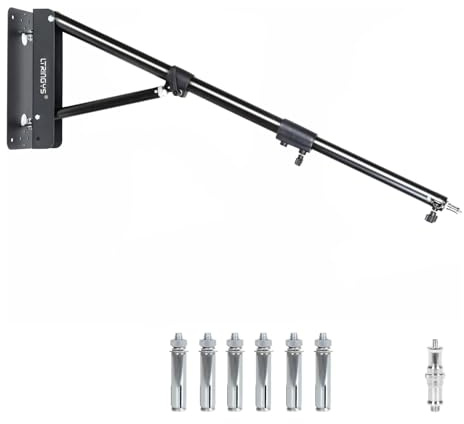 LTRINGYS Ringlicht-Wandhalterung, dreieckiger Galgenarm, 130 cm, verstellbare Kamerahalterung für Salons, Softbox, Fotografie, Stroboskoplicht, Monolight-Reflektor