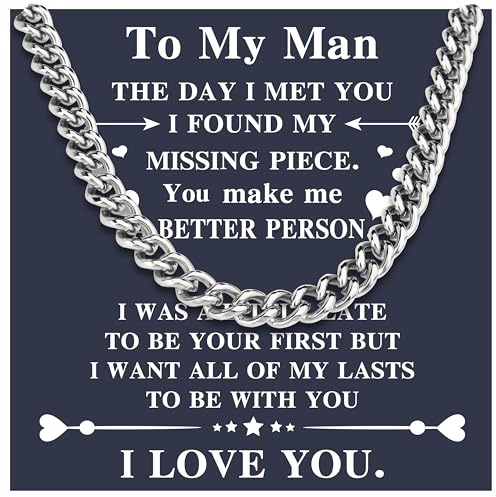 Merclix To My Man Necklace Chain for Boyfriend Husband at Birthday Anniversary Valentine's Day Christmas