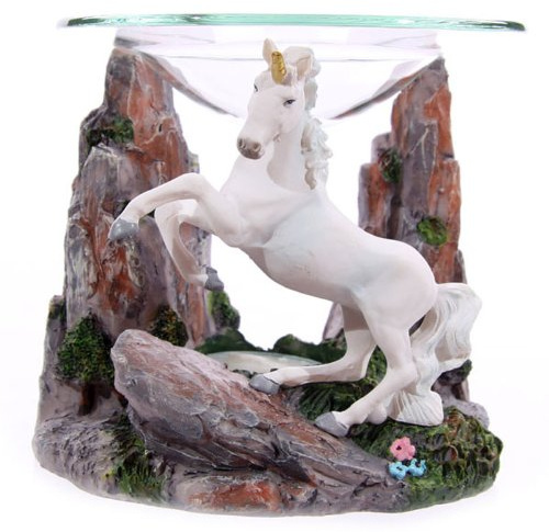 HoitoDeals Decorative Unicorn Design Oil & Wax Burner with Glass Dish For Home Novelty Gift Ornament (1Pcs)
