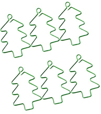 STOBOK 6stücke Weihnachtsbaum-büroklammern Kreativ Farbig Metall Lesezeichen Weihnachtsparty Geschenk Homeoffice Schule Geldklammer Briefhalter Papiernadeln Handbuch Essentials Grün