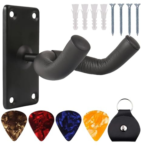 Schwarzer Gitarren-Haken-Halter für Bass,Gitarrenhalter für Die Wand,Universal Gitarren-Wandhalter Schwarz,Gitarre Wandhalterung für Wand,Wandhalter Gitarrenständer,Gitarrenbügelhaken für Gitarren