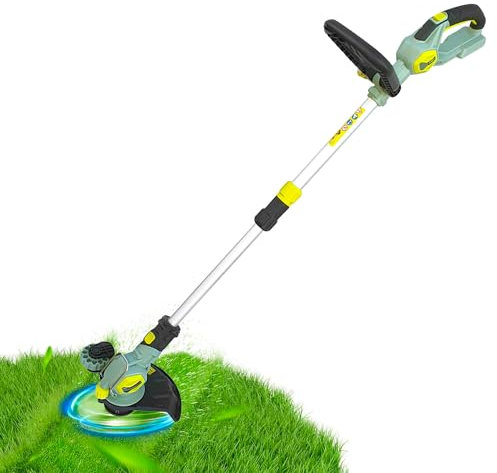 Avilia Tagliabordi a Batteria Telescopico 20V con Testa Rotante 90° - Decespugliatore con Manico Estensibile fino a 120cm, con Bobina TAP&GO e Freno Elettronico, 23x115x30cm, Batteria non Inclusa