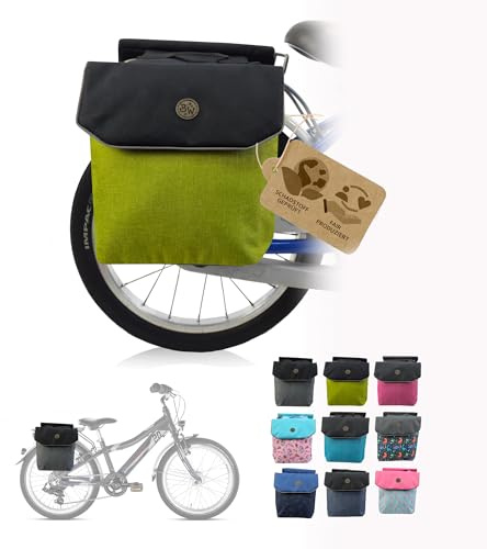 Gepäcktasche für Fahrrad, Fahrradtasche, 18-24 Zoll (M2) (grün) | Gepäckträgertasche, wasserabweisend, robust, kompatibel mit Puky Räder