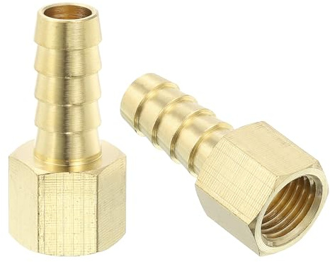 sourcing map 5 Pcs Brass Hose Barb Fittings, 3/8 Barb x 1/4 NPT Female Brass Barb Pipe Fittings Adapter for Connect Pipes Mechanical Devices Plumbing Equipment