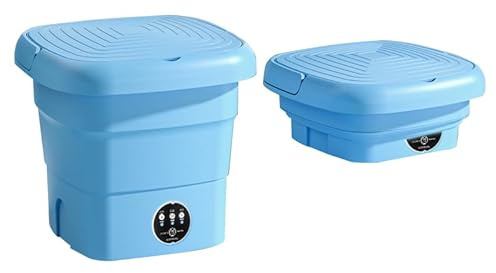 CFITANK Mini-Waschmaschine, faltbar, 4,5 l, mit Schleuder, für Camping, Reisen, RV, Single-Schlafsäle, 3 Reinigungsmodi (grün)