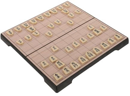 TOYANDONA Japanisches Faltschachspiel Magnetisch Aus Holz Reisespiel Für Kinder Und Erwachsene Tragbares Traditionelles Shogi Mit Stabilem Brett Und Magnetsteinen