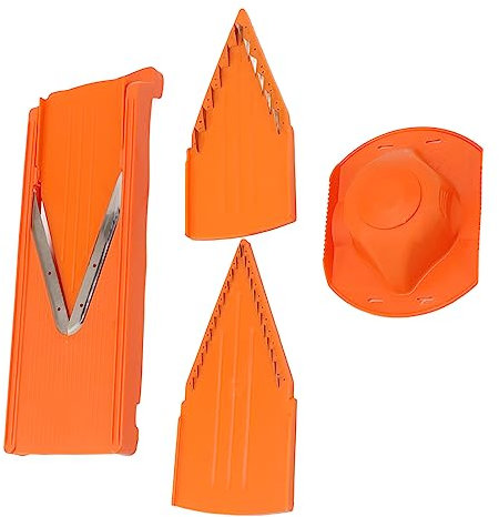 Affettatrice Mandolina, Affettatrice Verdure Affettatrice Verdure Lama a V Mandolina Taglia Alimenti con Protezione Mano Taglia Verdure Manuale per Verdure Cipolla Aglio Patate