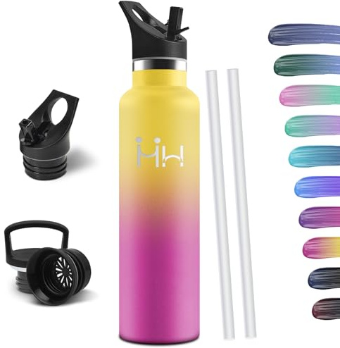HoneyHolly Stainless Steel Water Bottle, 1000 ml Reusable BPA Free, Thermal Water Bottle, Water Bottle, Double Wall Vacuum Insulation, Thermos, Canteen for Adults, Sport