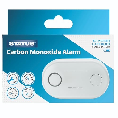 STATUS 10 Year Carbon Monoxide Alarm with Sealed Long-Life Battery, Audible CO Detector for Home Safety & Landlord Compliance, White (S10YCMASB1PKB4)