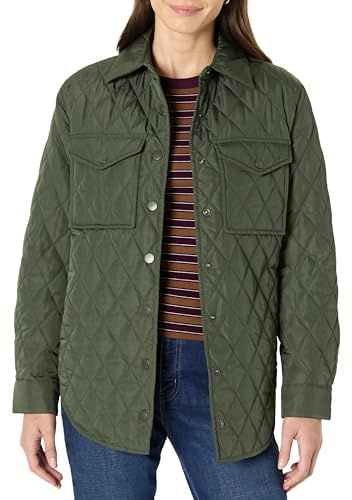 Amazon Essentials Giacca Trapuntata, Vestibilità Classica Donna, Verde Oliva Scuro, M
