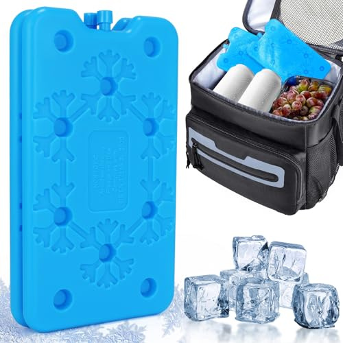 Pain de Glace pour Sac Isotherme 2 Pièces 400ml Bloc de Glace pour Glacière Accumulateur de Froid Glacon pour Glacière pour Glaciere pour Voyage et Camping Aliments Réfrigérés, Boissons