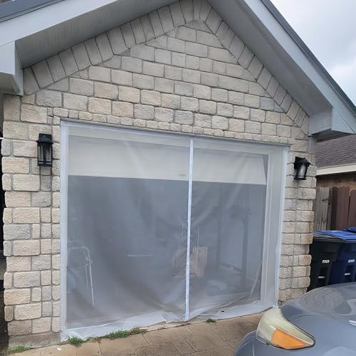 Garage Door Screen For Car Garage Doors Magnetic Fly Screen Door 274x 214cm 488x214cm 396x214cm Patio Insect Door Screen Self Sealing Fiberglass Mesh Anti Mosquito Insects Bugs Net(Cream,274.5x213.5cm