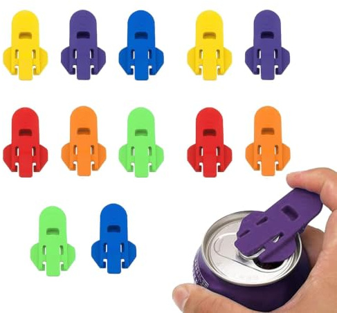 Easy Tab Opener, 12 Stück Getränkedosenöffner, Colorful Soda Can Opener | Dosenöffner Aus Kunststoff, Einfacher Manueller Dosenöffner Für Soda Cola Bier Sekt Dosen Getränke Dosendeckel