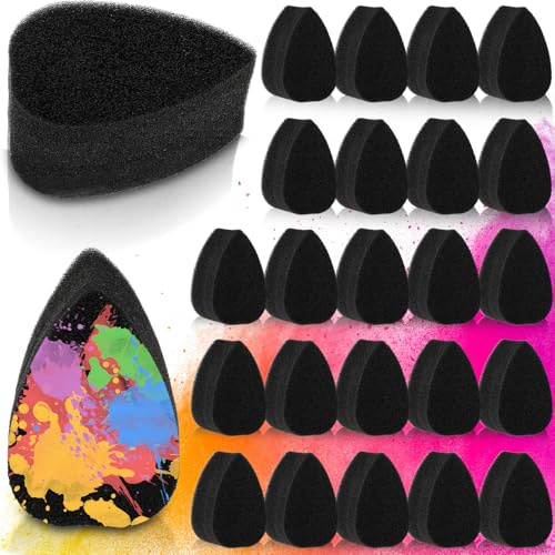 Classicseali 25 Stück Gesichtsbemalungsschwämme, Makeup Sponge, Malschwamm, Wiederverwendbar Schminkschwamm für Töpferei, Körperbemalung und Wandmalereien (Schwarz)