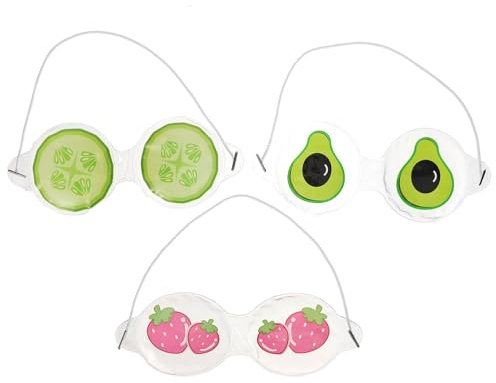CIYODO 3pcs Cooling Eye Masks Reusable Gel Cold Eye Mask for Sleeping Relief Breathable Protective Covers for Boys and Travel Home Use