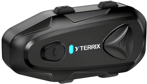 YTerrix Q4 Motorcycle Bluetooth Headset, Helmet Comm System for 4 Riders, 1500m Intercom Range, Bluetooth 5.1 Dual Qualcomm Chip, Music Sharing, FM, DSP Noise Cancellation, IP65 Waterproof