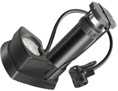 Alipis Pompa a Piedi Portatile con Manometro Alta Pressione per Bicicletta Moto Palloni e Scooter con Tubo Flessibile da Leggera e Compatta per Uso Outdoor