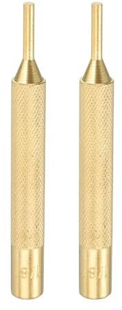 QUARKZMAN 2Pcs Punzone In Ottone 1/8 Punzone A Spinta Punzoni Cilindrici | Di Allineamento, Non Graffiante, Antiscivolo, Per Riparazione Orologi, Artigianato Gioielli