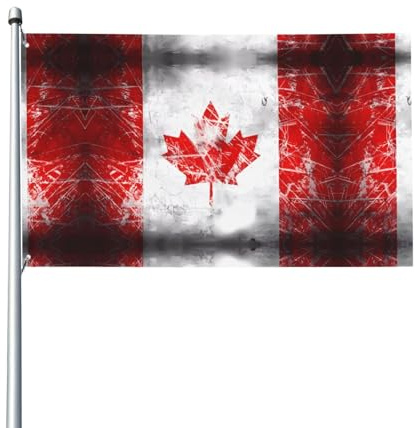 Drapeau rétro du Canada. Drapeau de jardin extérieur 0,9 x 1,5 m, bannière en polyester imprimé vif, facile à accrocher pour terrasse, fête, camping.