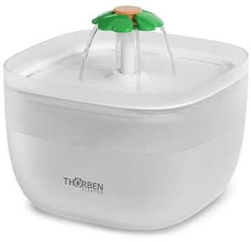 Thörben Fuente de Agua para Gatos y Perros, Bebedero con Filtración 4 Etapas, 2L de Capacidad, Plástico sin BPA, Bomba Silenciosa, Alimentación USB-C