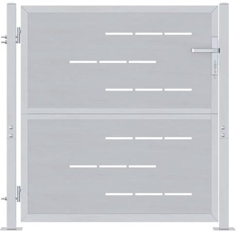 vidaXL Gartentor mit Schloss Silber 85 x 97 cm Edelstahl