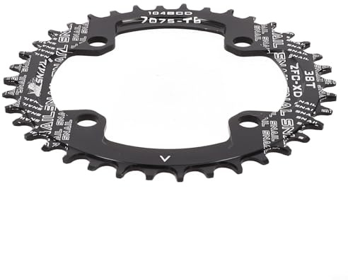 Besttoolifes SNAIL 104 BCD Plateau de vélo 32T 34T 36T 38T 40T 42T Plateau pour VTT, pignon en aluminium étroit et large compatible avec chaîne de 8/9/10/11 vitesses (38T)