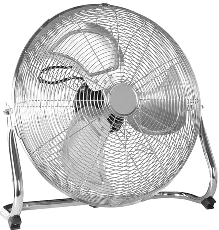 18 Heavy Duty Oscillating Floor Fan - 3-Speed High Velocity Airflow, 120° Adjustable Tilt Head, Indoor/Outdoor Metal Pedestal Fan for Home, Gym, Office, Garage, Workshop & Patio (Silver)