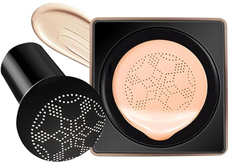 Corrector para las Ojeras Base de Maquillaje Hidratante | Corrector Ligero con Aplicador en Forma de Champiñón para Mujeres, Novia, Madre, Citas y