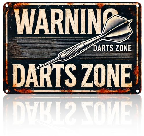 Funny Darts Sign - Darts Theme, with Pre-Drilled Holes Metal Signs Decorative Plaque, Durable Coffee Bar Accessories, Signs & Plaques, Vintage Metal Tin Sign for Home Pub Cafe Garage Man Cave Display