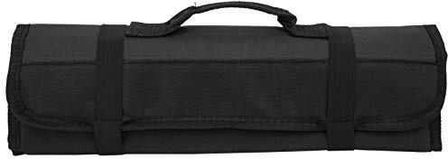 Saluaqui Ck Magma Spanner Roll Empty Tool Roll Ba Tool Bag Duty Folding Wrench Case with Multiple Pockets for Pliers Screwdrivers Chisels Portable Storage for Garage Car Truck (Black)