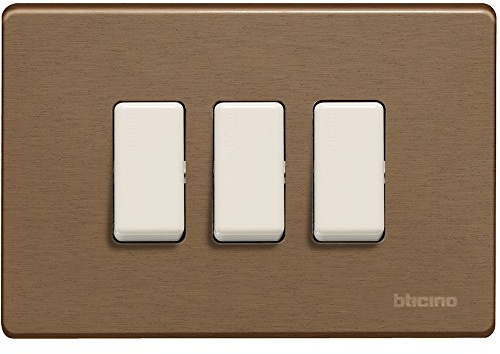Bticino Magic 503/3/Br - MG-Placa 3M Bronce