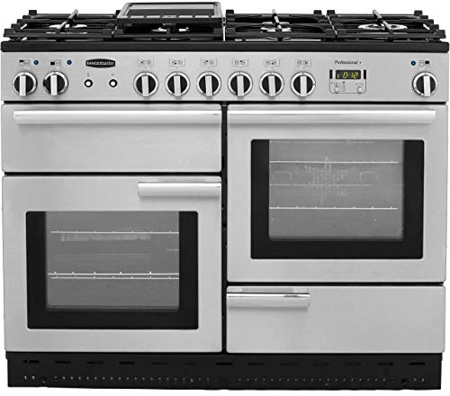 Rangemaster Professional Plus PROP110DFFCY/C 110cm wide Dual Fuel Range Cooker with Gas Hob - Cranberry/Chrome - A/A Rated